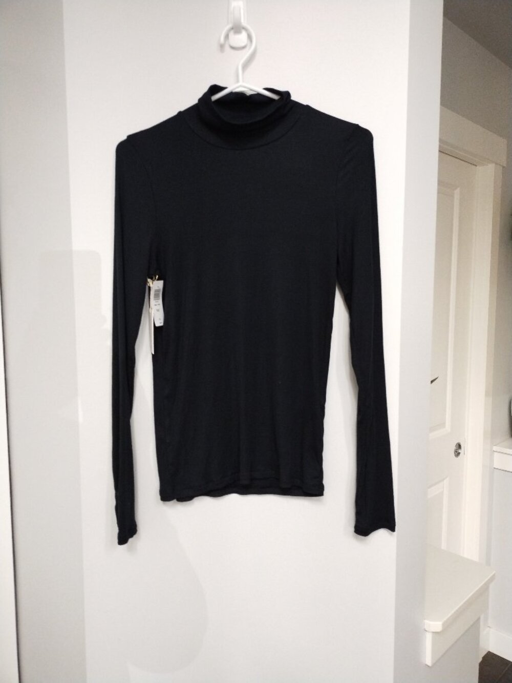 Brand new black Wilfred mock ribbed long sleeve top